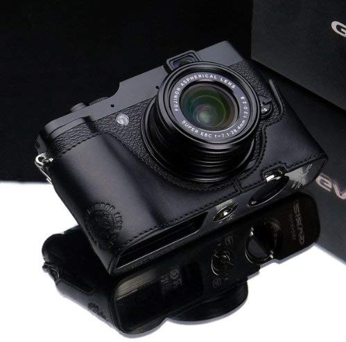 Gariz Genuine Leather XS-CHX10BK Camera Metal Half Case for Fuji Fujifilm X10 X 20, Black