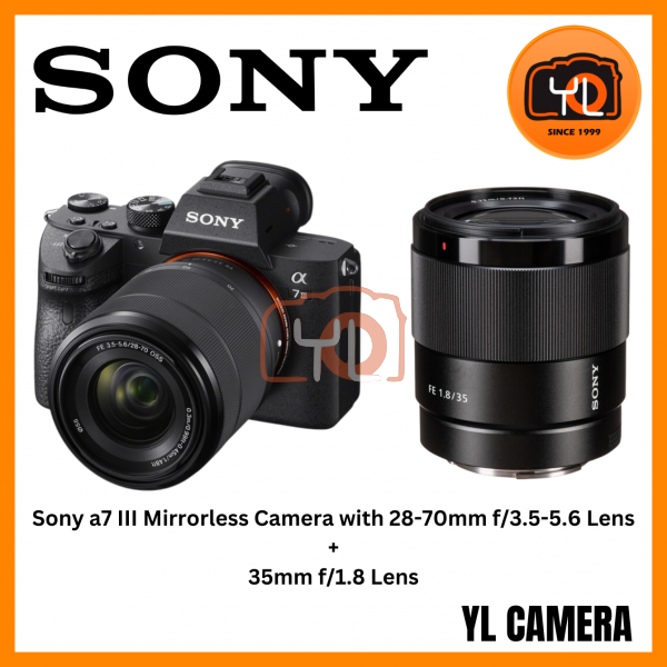 Sony a7 III Mirrorless Camera with 28-70mm f/3.5-5.6 Lens + Sony FE 35mm f/1.8 Lens (Free Sandisk 64GB Extreme Pro SD Card & Extra Battery & RM200 Touch N Go Voucher Online Redemption)