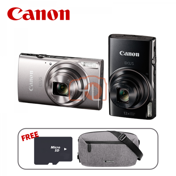 Canon Digital IXUS 285HS A Compact Camera (Silver) - Free Canon CB-TS100 Bag & 64GB SD Card