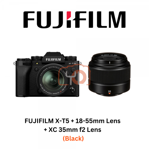 FUJIFILM X-T5 + 18-55mm Lens + XC 35mm f2 Lens (Black)