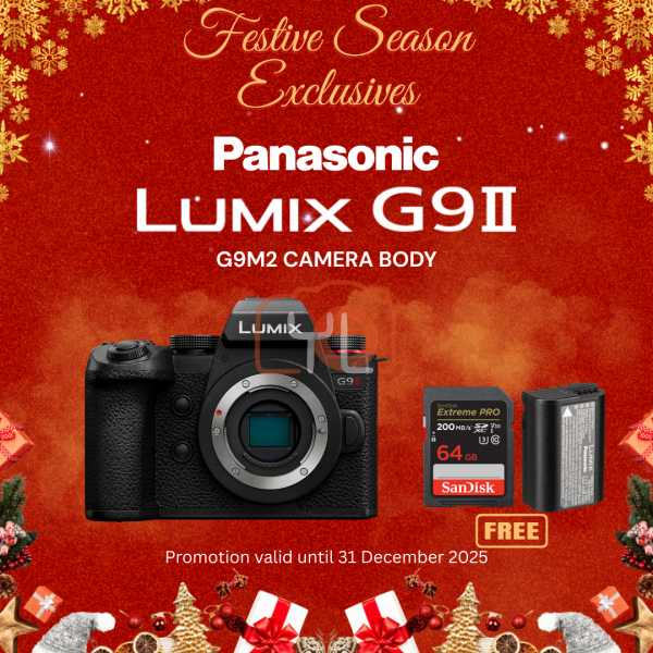 Panasonic Lumix G9 II Mirrorless Camera (Body) - FREE SANDISK 64GB EXTREME PRO SD CARD , Extra battery BLK22PPB Online Redeem at https://bit.ly/LUMIXMP25