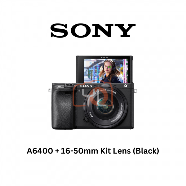 Sony A6400 Camera (Black) + 16-50mm Kit Lens - Free Sony 64GB SD Card