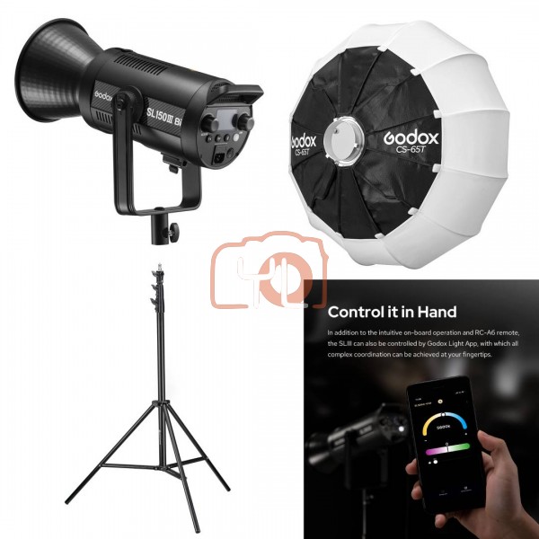 Godox SL150IIIBI Bi-Color LED Monolight With CS-65T Lantern Softbox + 280cm Light Stand