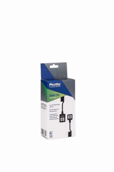 (Special Deal) Phottix Universal Duo TTL Flash 2m Remote Cord Compatible with Canon, Nikon and Fujifilm Digital Cameras