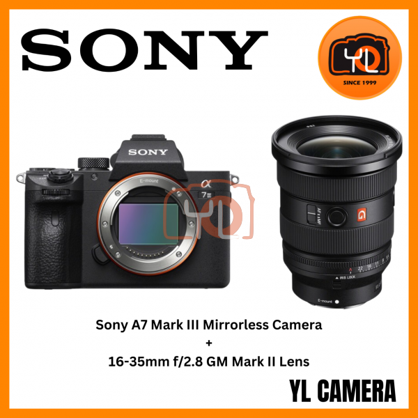 Sony a7 III Mirrorless Camera (Body) + Sony FE 16-35mm f/2.8 GM II Lens (Sony E) (Free Sandisk 64GB Extreme Pro SD Card & Extra Battery & RM200 Touch N Go Voucher Online Redemption)