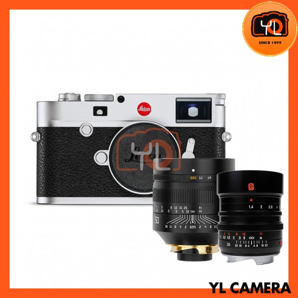 Leica M10 Digital Rangefinder Camera - Silver (20001) + 7artisans M 35mm F1.4 + TT Artisan M50mm F0.95