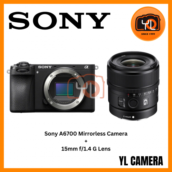 Sony a6700 Mirrorless Camera (Body) + Sony E 15mm f/1.4 G Lens (Free Sony 64GB 277/150MB SD Card)