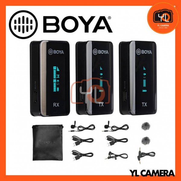 Boya BY-XM6-S2 2.4Ghz Wireless Microphone System (2-Transmitters + 1-Receiver)