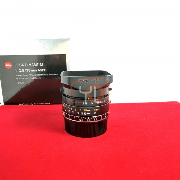 [USED-PJ33] Leica 28mm F2.8 Elmarit-M 11606, 90% Condition Like New (S/N:4136272)