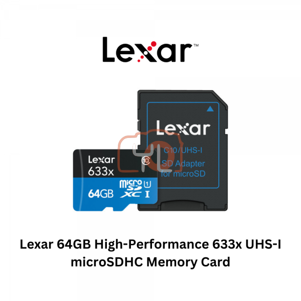 Lexar 64GB High-Performance 633x UHS-I microSDHC Memory Card with SD Adapter