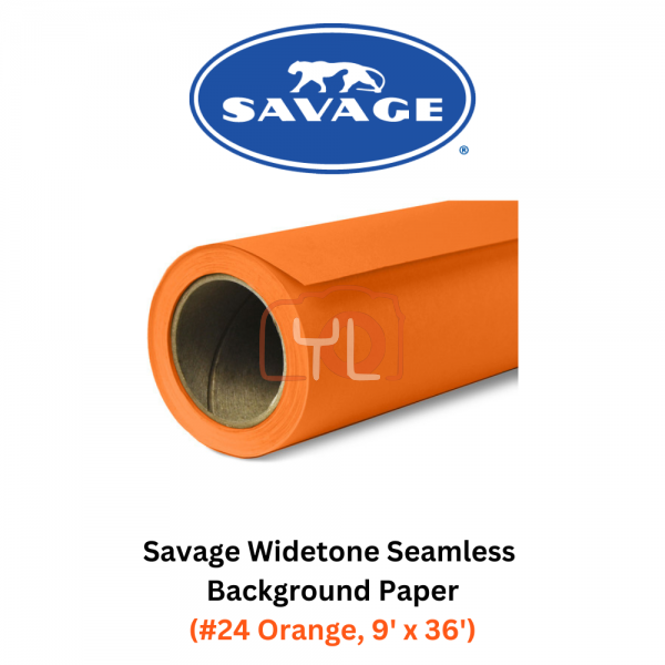Savage Widetone Seamless Background Paper (#24 Orange, 9' x 36')