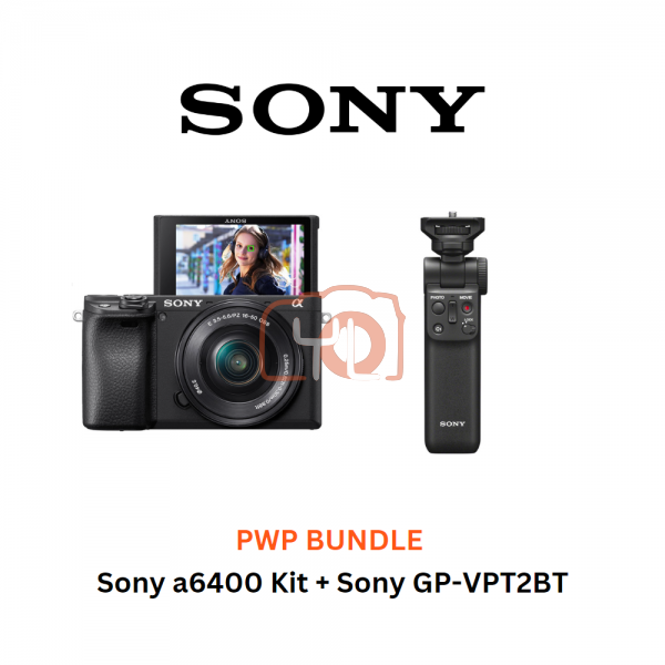 Sony a6400 Kit (Black) + Sony GP-VPT2BT - Free 64GB SD Card