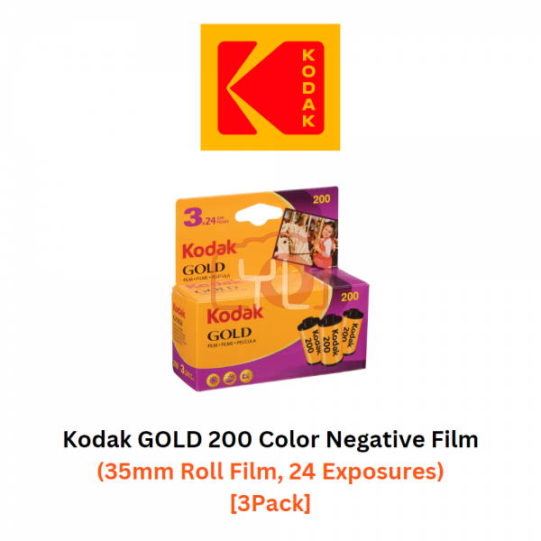 Kodak GOLD 200 Color Negative Film (35mm Roll Film, 24exp) 3-Pack