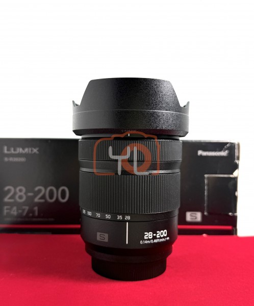 [USED-PJ33] Panasonic 28-200mm F4-7.1 Macro OIS Lumix S, 95% Like New Condition (S/N:XM4DA202655)
