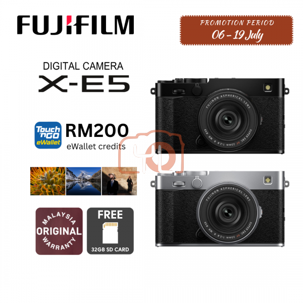 FUJIFILM X-E5 Mirrorless Camera 23mm F2.8 Lens - Black