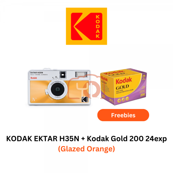 Kodak Ektar H35N Half Frame 35mm Film Camera (Glazed Orange)