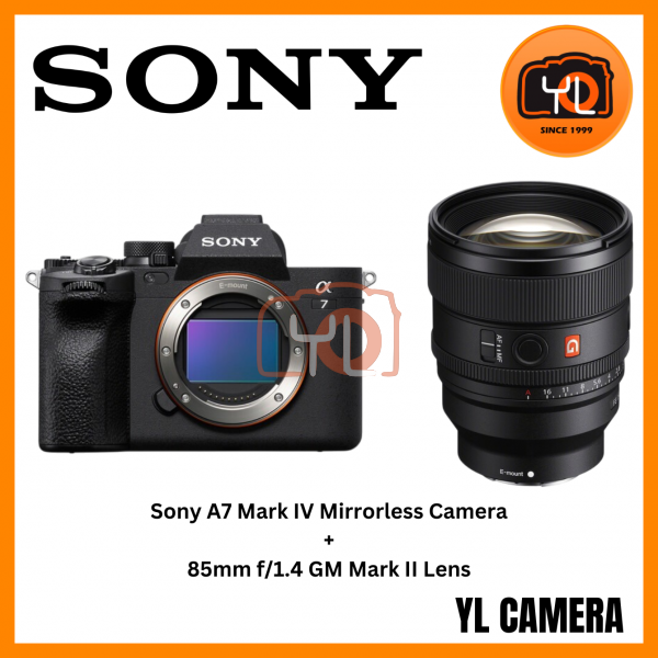 Sony a7 IV Mirrorless Camera (Body) + Sony FE 85mm f/1.4 GM II Lens (Free Sony 64GB 277/150MB SD Card & Extra Battery & RM200 Touch N Go Voucher Online Redemption)