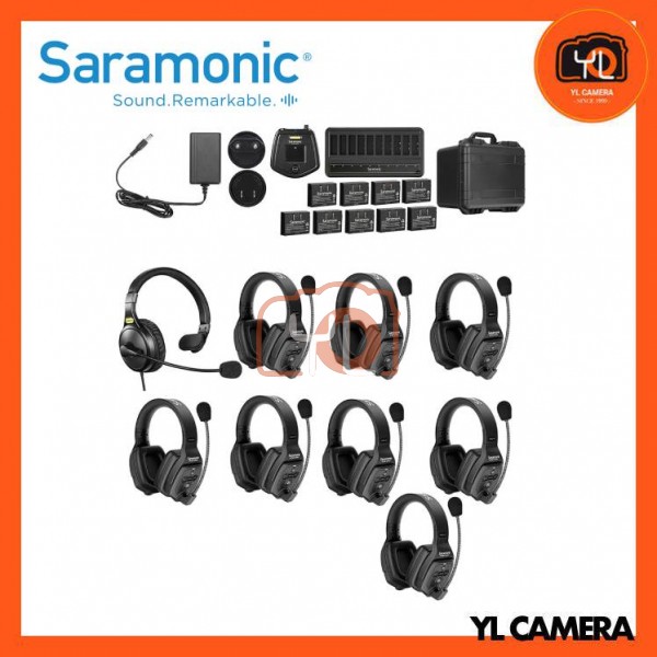 Saramonic WiTalk WT9D 9-Person Full-Duplex 1.9GHz Wireless Dual-Ear Headset Intercom System