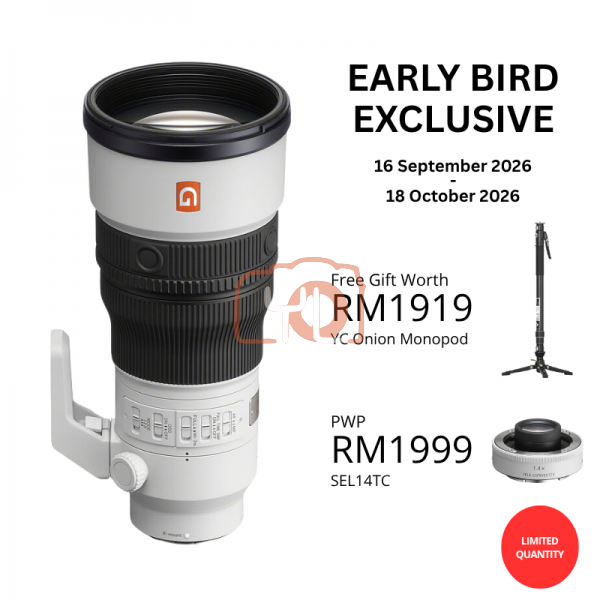 [PRE-ORDER] Sony FE 400mm f4.5 GM OSS Lens - Sony E PWP 1.4x Teleconverter (Free YC ONION Monopod)