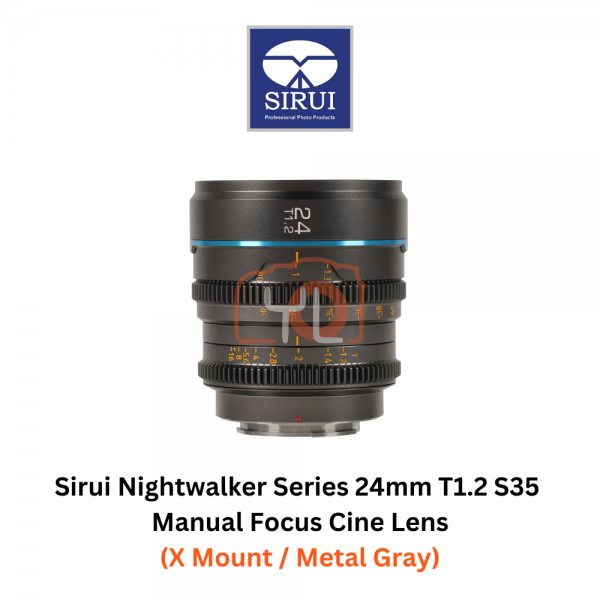 Sirui 24mm T1.2 S35 Manual Focus Cine Lens (X Mount / Metal Gray)