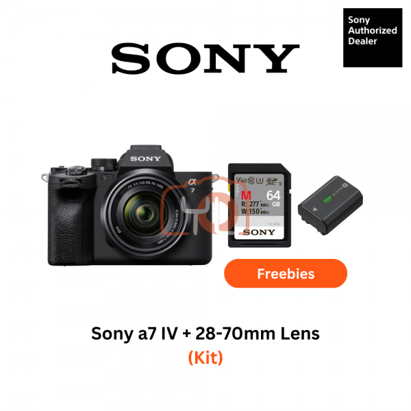 Sony a7 IV Mirrorless Camera + 28-70mm Lens - Free Sony 64GB 277/150MB SD Card & Extra Battery NP-FZ100 & RM200 Touch  N Go voucher Online redemption