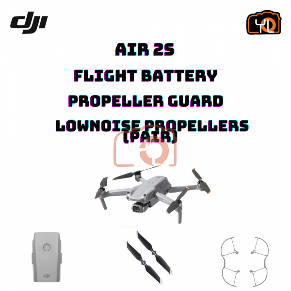 DJI Air 2S + Mavic Air 2 Intellegent  Flight Battery + Mavic Air 2 Propellers Guard + Mavic Air 2 Low Noise Propellers (Pair)