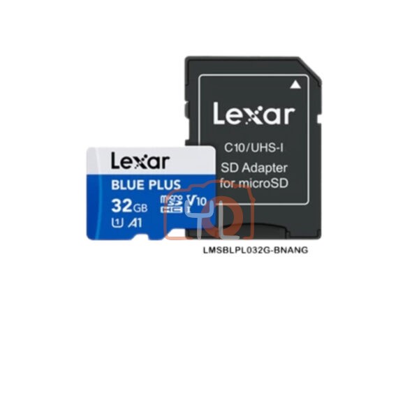Lexar 32GB BLUE PLUS microSD Card UHS-I with Adapter (Up to 170MB/s A2 V30 U3 4K UHD)