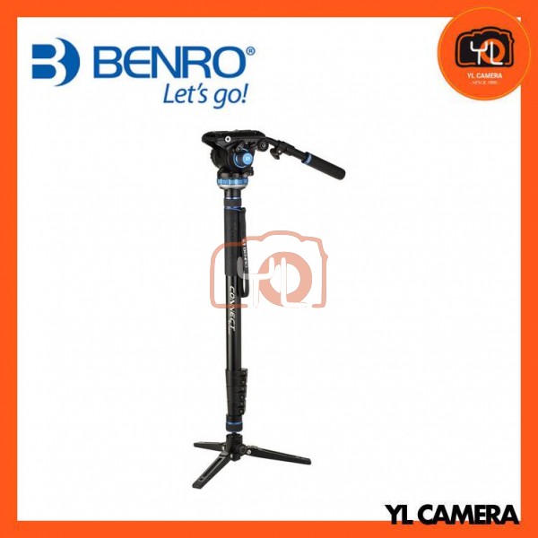 Benro MCT48AFS6PRO Connect Video Aluminum Monopod with Flip Locks, 3-Leg Base, and S6 PRO Head