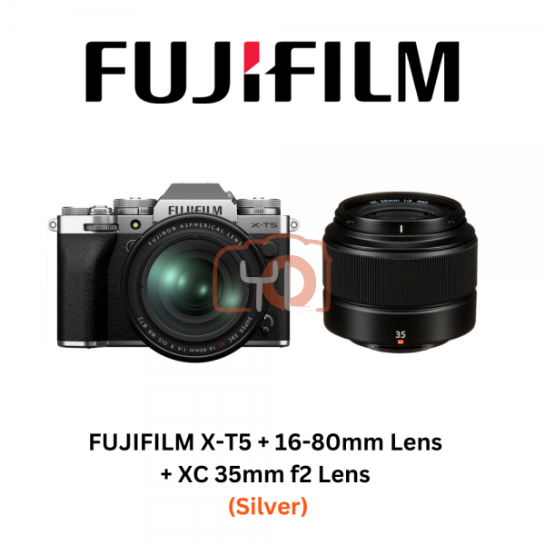 FUJIFILM X-T5 + 16-80mm Lens + XC 35mm f2 Lens (Silver)