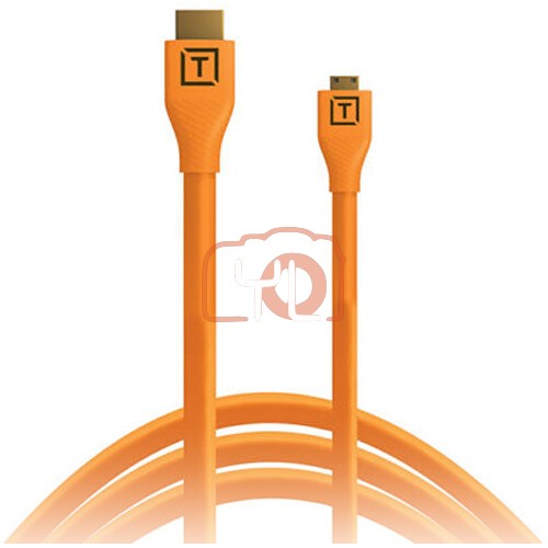 Tether Tools TetherPro Micro HDMI to HDMI Cable with Ethernet (Orange, 15')