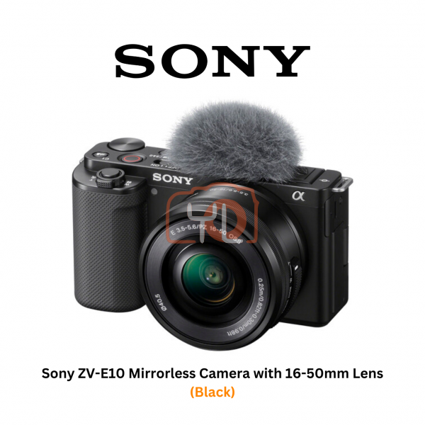 Sony ZV-E10 Mirrorless Camera with 16-50mm Lens (Black) - Free Sandisk 64GB Extreme Pro SD Card & Godox IM22 Flash