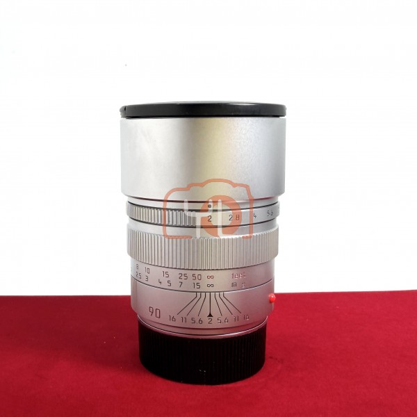 [USED-PJ33] Leica 90mm F2 Summicron-M V4 E55 11137, 90% Like New Condition (S/N:3704259)