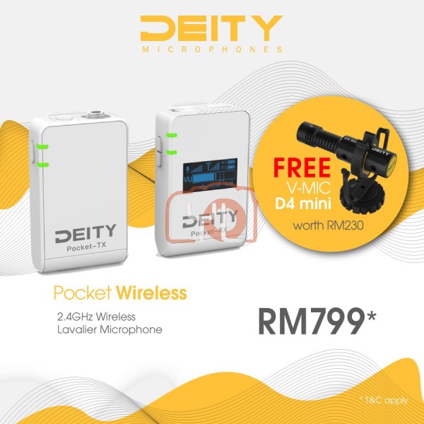 Deity Microphones Pocket Wireless Digital Microphone System for Cameras and Smartphones ( FREE Deity D4 Mini worth RM230 )