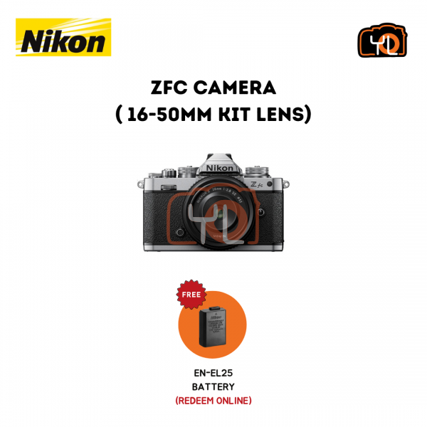 Nikon Z fc with 16-50mm Silver Kit (Free Extra Battery EN-EL25 (Redeem Online)