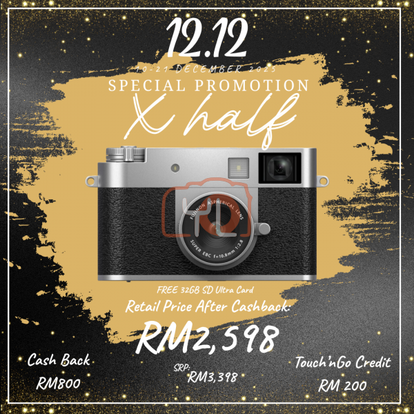 FUJIFILM X half Digital Camera (Silver) (Free 32GB 120MB Ultra SDHC Card) {12.12 promo}