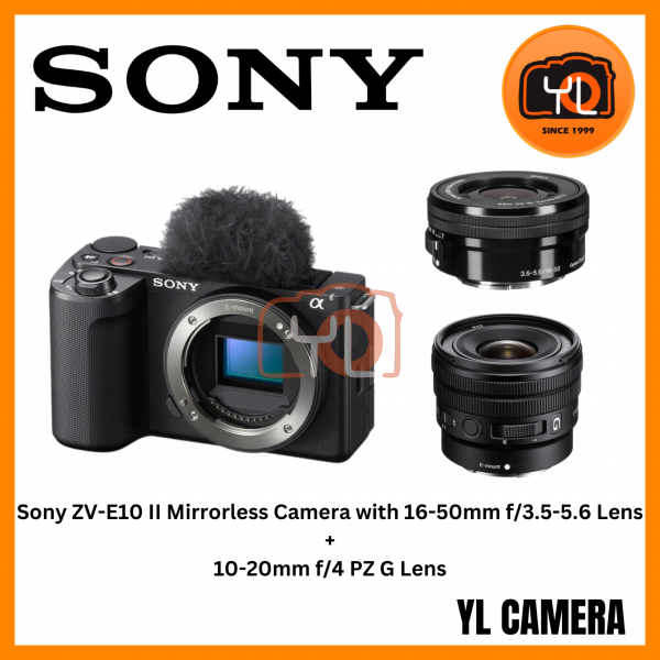 Sony ZV-E10 II Mirrorless Camera with 16-50mm Lens (Black) (Body) + Sony E 10-20mm f/4 PZ G Lens (Free Sandisk 64GB Extreme Pro SD Card & Extra Battery)