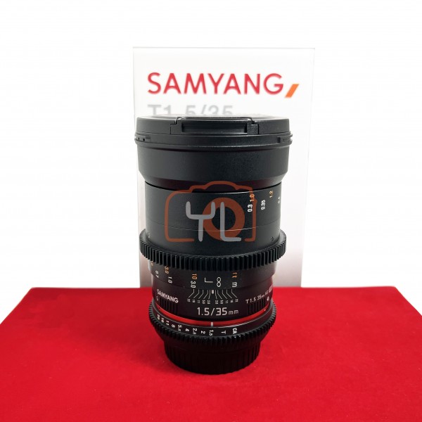 [USED-PJ33] Samyang 35mm t1.5 VDSLR II (Canon EF), 90% Like New Condition (S/N:D316D0006)