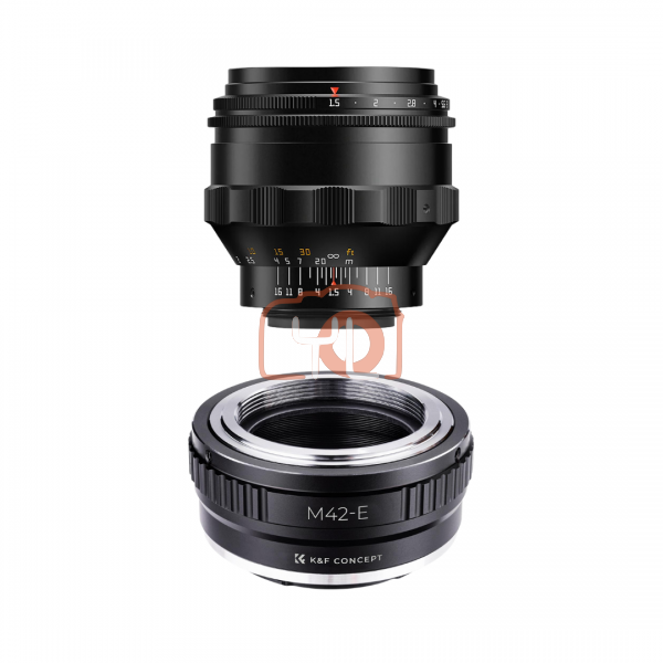 TTArtisan 75mm f1.5 Swirly Bokeh Lens (M42, Black) + K&F M42 Sony E Adapter