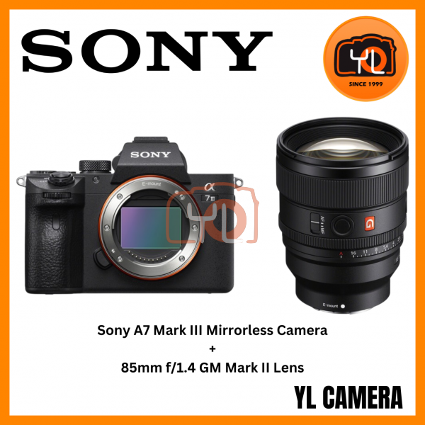 Sony a7 III Mirrorless Camera (Body) + Sony FE 85mm f/1.4 GM II Lens (Free Sandisk 64GB Extreme Pro SD Card & Extra Battery & RM200 Touch N Go Voucher Online Redemption)