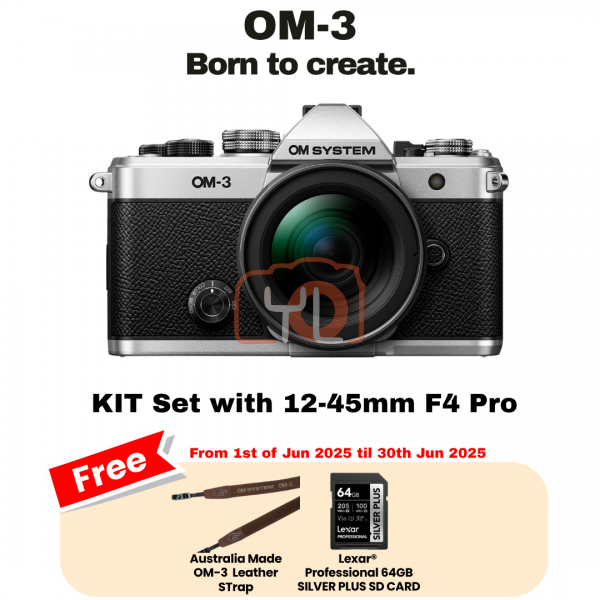OM SYSTEM OM-3 Mirrorless Camera with 12-45mm f/4 Lens Kit
