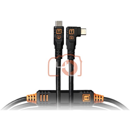Tether Tools CUC15RTG2-BLK TetherPro Optima USB-C Cable (15', Non-Reflective Black, Right-Angle)