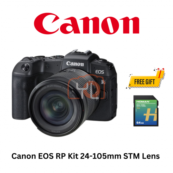 Canon EOS RP Kit RF 24-105mm F4-7.1 IS STM ( Free Homan 64GB V30 SD Card + TNG Ewallet RM200 Redeem Online + Canon Bag)
