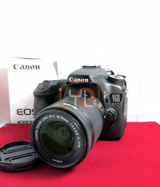 [USED-PJ33] Canon EOS 70D Kit 18-55mm Lens (Shutter Count : 26K), 90% Like New Condition (S/N:48021014851)
