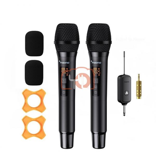 Maono WM760 A2 – Dual-Channel Wireless Microphone System with Two Handheld Dynamic Mics for Events, Stage & Speech