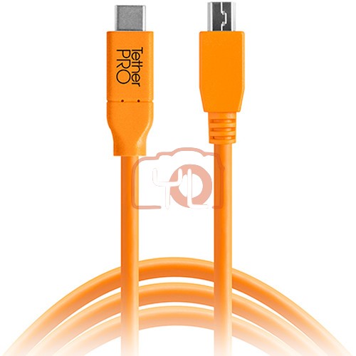 Tether Tools TetherPro USB Type-C Male to 5-Pin Micro-USB 2.0 Type-B Male Cable (15', Orange)