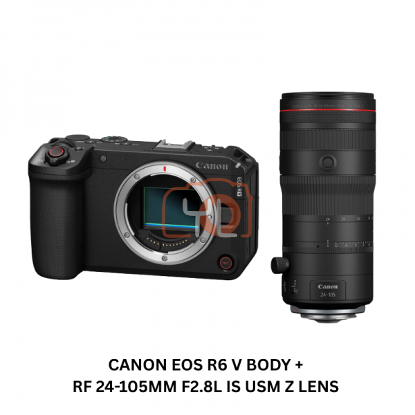 Canon EOS R6 V Mirrorless Camera Body + RF 24-105mm f2.8 L IS USM Z Lens (Free HOMAN CFexpress Type B 256GB Card)