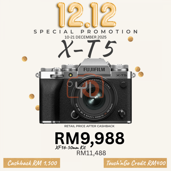 FUJIFILM X-T5 Camera Kit XF 16-50mm F2.8-4.8 Lens (Silver) - Free Sandisk 32GB SD Card {12.12 PROMO}