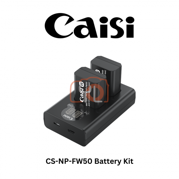 Caisi CS-NP-FW50 Battery Kit (1030Mah) for Sony A6400 (2pcs Batteries with Dual Charger)