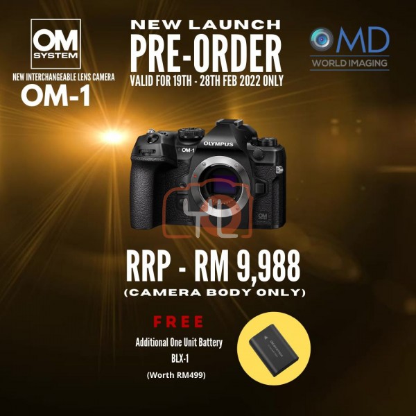 OM SYSTEM OM-1 Mirrorless Camera - Free Li-Ion Battery BLX-1