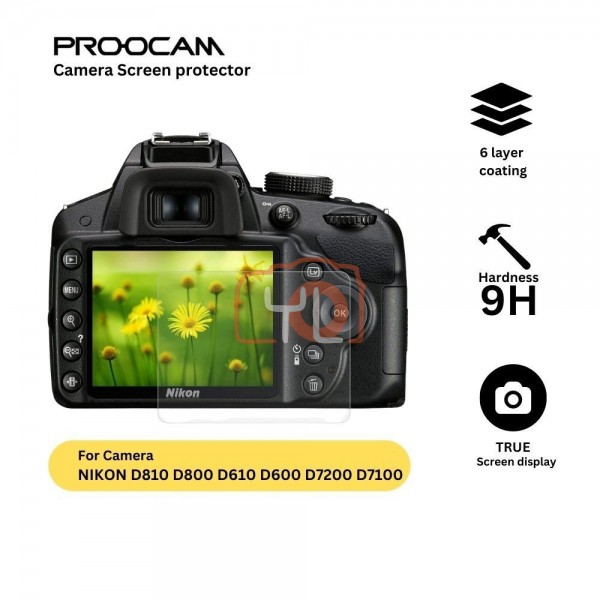 Proocam SPN-D810 Premium Tempered Glass LCD Screen Protector Nikon D810 D850 D800 D610 D7200